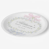 青い花のナプキン ペーパープレート (アングル)