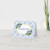 青い花のハイドランジア お礼のカード サンキューカード (正面)