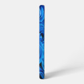 青い花のバラパターン三星銀河系ケース SAMSUNG GALAXYケース (左側面)