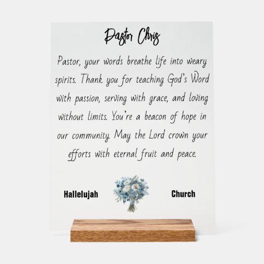 青い花のパスター鑑賞アクリルサイン アクリルサイン (正面)