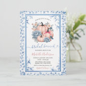 青い花のピンクのカボチャ シノワーズ ブライダル ブランシュ 招待状 (スタンド正面)