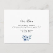 青い花のフラワーガールカードになりますか インビテーションポストカード (裏面)