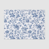 青い花のフランス風ビンテージデコパージュ 薄葉紙 (正面)