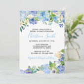 青い花のブライダルシャワー招待状 招待状 (スタンド正面)