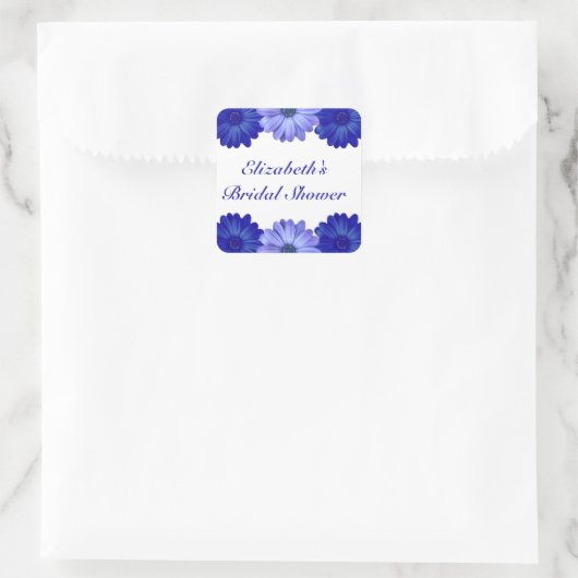 青い花のブライダルシャワー スクエアシール (バッグ)