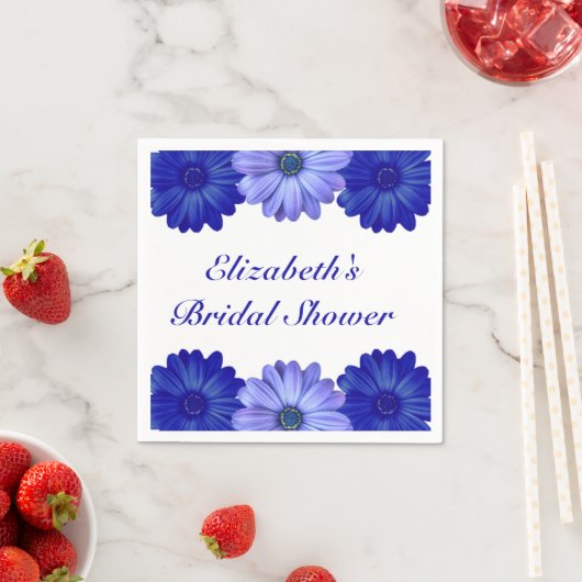 青い花のブライダルシャワー スタンダードカクテルナプキン (インサイチュ)