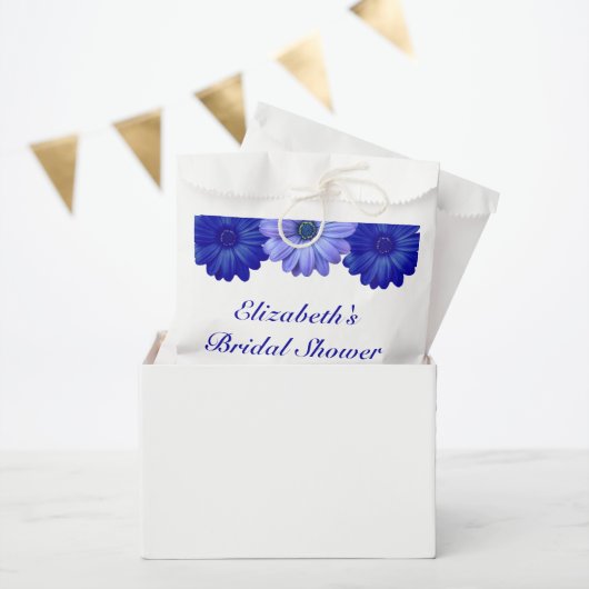 青い花のブライダルシャワー フェイバーバッグ (パーティー)