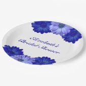 青い花のブライダルシャワー ペーパープレート (アングル)