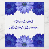 青い花のブライダルシャワー ワインラベル (シングルラベル)