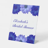 青い花のブライダルシャワー 台座サイン (正面)