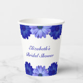 青い花のブライダルシャワー 紙コップ (正面)