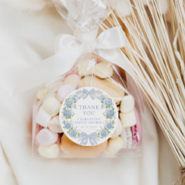 青い花のブライダルティーパーティー ラウンドシール