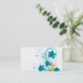 青い花のプロフィールカード コーリングカード (スタンド正面)