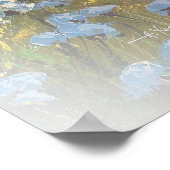 青い花のベッドでベンガルプリント ポスター (角)