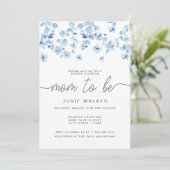 青い花のベビーシャワー 招待状 (スタンド正面)