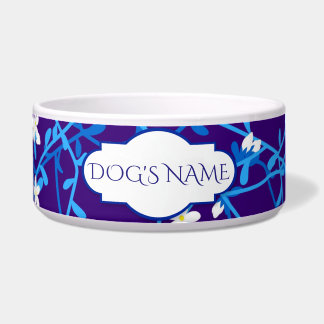 青い花のペットボウル ボウル