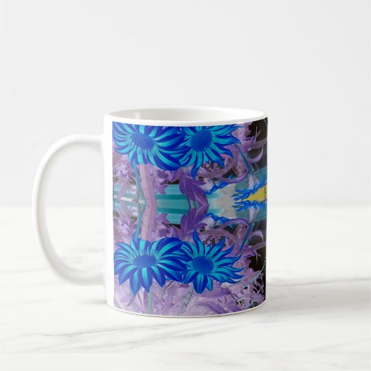 青い花のマグカップ コーヒーマグカップ (左)