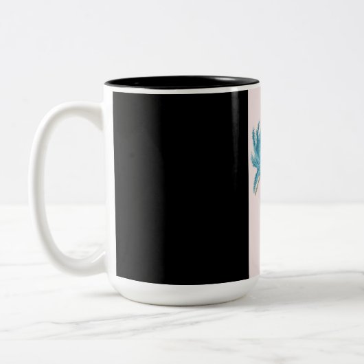 青い花のマグ ツートーンマグカップ (左)