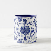 青い花のマグ ツートーンマグカップ (中央)