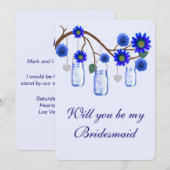 青い花のマスンジャー ブライドメイド カード (正面/裏面)