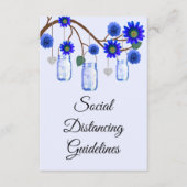 青い花のメイソンジャー安全対策 エンクロージャーカード (正面)