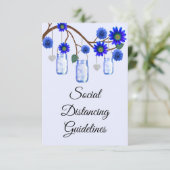 青い花のメイソンジャー安全対策 エンクロージャーカード (スタンド正面)