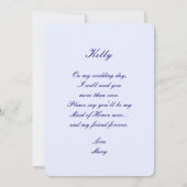 青い花のメイソンジャー メイド・オブ・オナー カード (裏面)