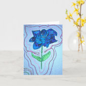青い花のメッセージカード カード (黄色い花)