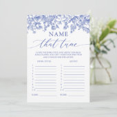 青い花のメロディ当てゲーム ブライダルシャワー 招待状 (スタンド正面)