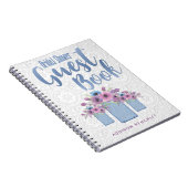 青い花のメーソンジャーのブライダルシャワーの来客名簿 ノートブック (右側)