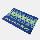 青い花のライム ドアマット (アングル)