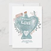 青い花のラブポーション瓶 バレンタインデー シーズンカード (正面)