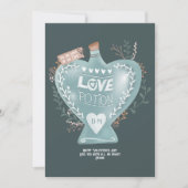 青い花のラブポーション瓶 バレンタインデー 暗い シーズンカード (正面)