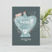 青い花のラブポーション瓶 バレンタインデー 暗い シーズンカード (スタンド正面)