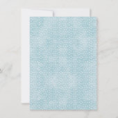 青い花のランチョン ブライダルシャワー 招待状 (裏面)