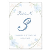 青い花のリースのテーブル数 テーブルナンバー (裏面)