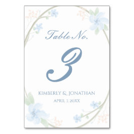 青い花のリースのテーブル数 テーブルナンバー