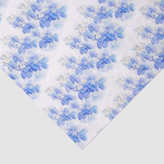 青い花のロベリアの水彩画の芸術のティッシュペーパー 薄葉紙 (詳細)