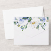 青い花のローズ卒業パーティーお知らせ オールインワン招待状 (裏面)