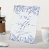 青い花のワインラッフル ブライダルシャワー ゲーム サイン (インサイチュ)