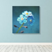 青い花のワスレナグサのマクロ撮影 キャンバスプリント (インサイチュ (ウッドフロア))
