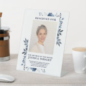 青い花の予約席 フォト ウェディング 台座サイン (インサイチュ)