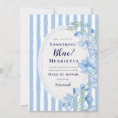 青い花の何か青いメイドオブオナー提案 招待状 (正面)