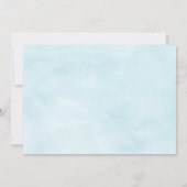 青い花の傘のベイビーシャワーのお礼カード サンキューカード (裏面)