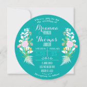 青い花の円の招待状 招待状 (正面)