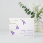 青い花の写真と詩 ポストカード (スタンド正面)