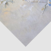 青い花の切り離し絵を描付きフクロウ 薄葉紙 (詳細)