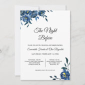 青い花の前夜の彩りのディナー 招待状 (正面)