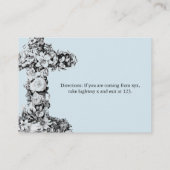 青い花の十字のホテルおよび方向カード 名刺 (裏面)