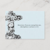 青い花の十字のホテルおよび方向カード 名刺 (裏面)